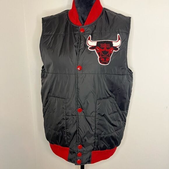 MITCHELL & NESS VINTAGE NBA CHICAGO BULLS PUFFY RETRO VEST MENS SIZE MEDIUM - Picture 4 of 10
